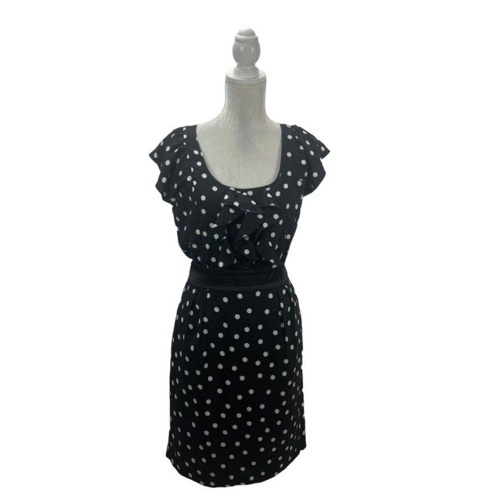 Express Dress Retro Look Polka Dot Flutter Sleeve